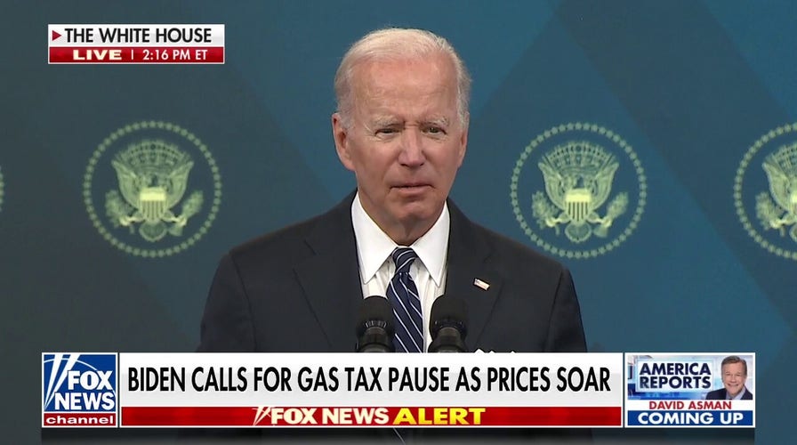 Biden calls for gas tax suspension as prices soar