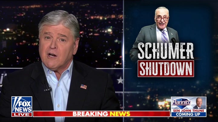 Hannity: ‘Schumer shutdown’ was a desperate attempt to cling to power