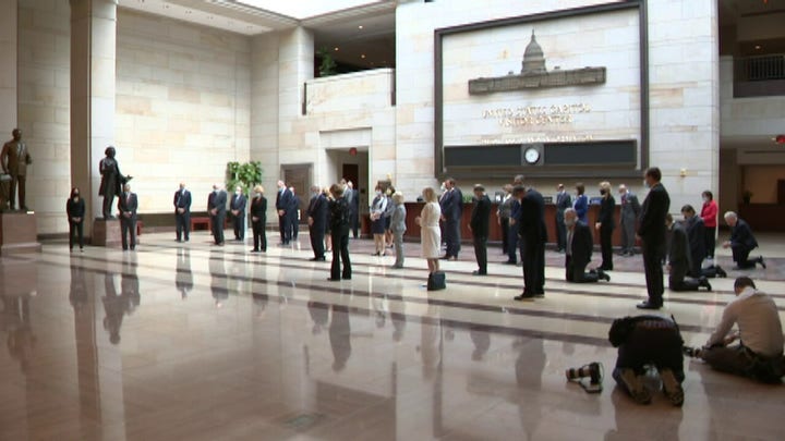 Senators kneel during moment of silence for George Floyd