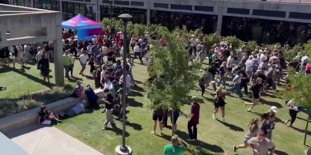 People run after Charlie Kirk shot at event