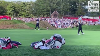 Bryson DeChambeau reacts to missing a birdie putt