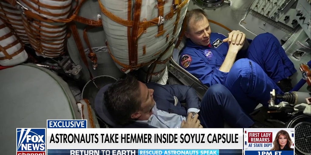 Rescued astronauts give Bill Hemmer tour of Soyuz capsule