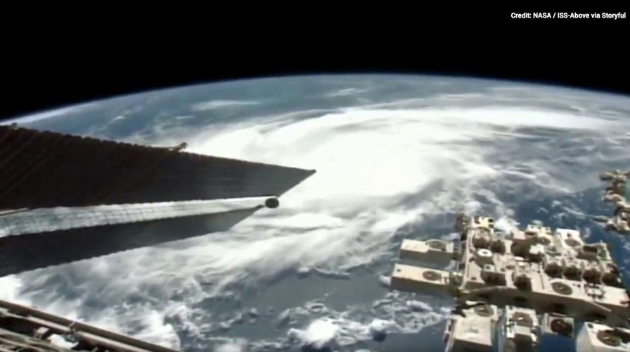 Striking footage from the International Space Station shows Hurricane Idalia approaching Florida's coast 