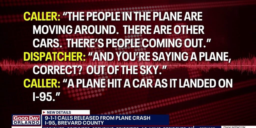 911 audio released after plane crashes on Florida Highway
