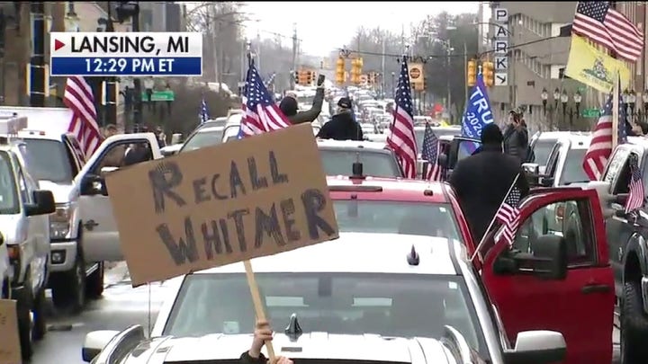 Michigan protesters hold in-vehicle rally against Gov. Whitmer