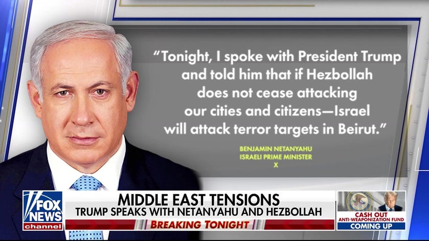 President Trump says he persuaded Netanyahu to call off Beirut strike