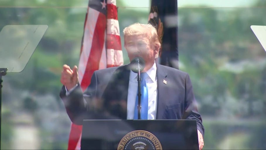 Trump invites star Coast Guard athletes on stage during commencement speech