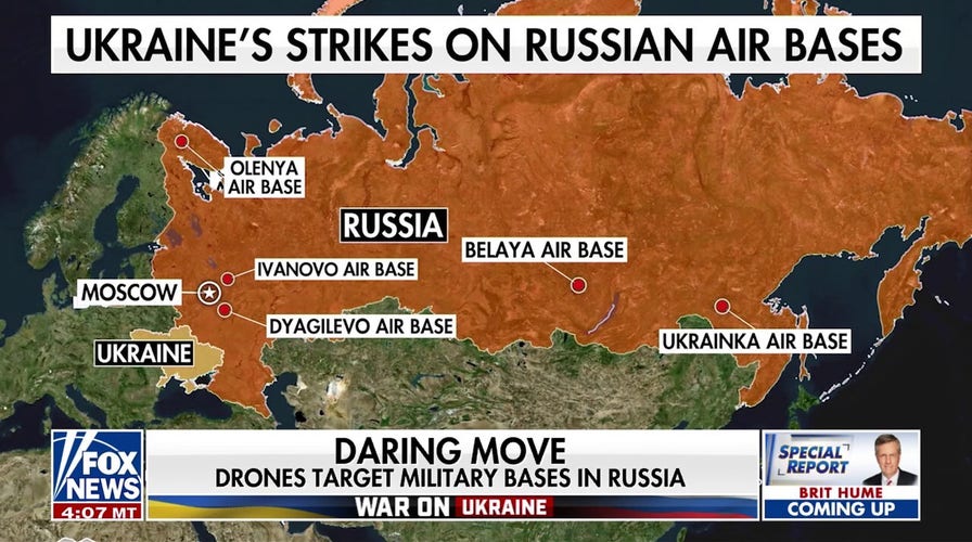 Ukrainian drones target military bases in Russia