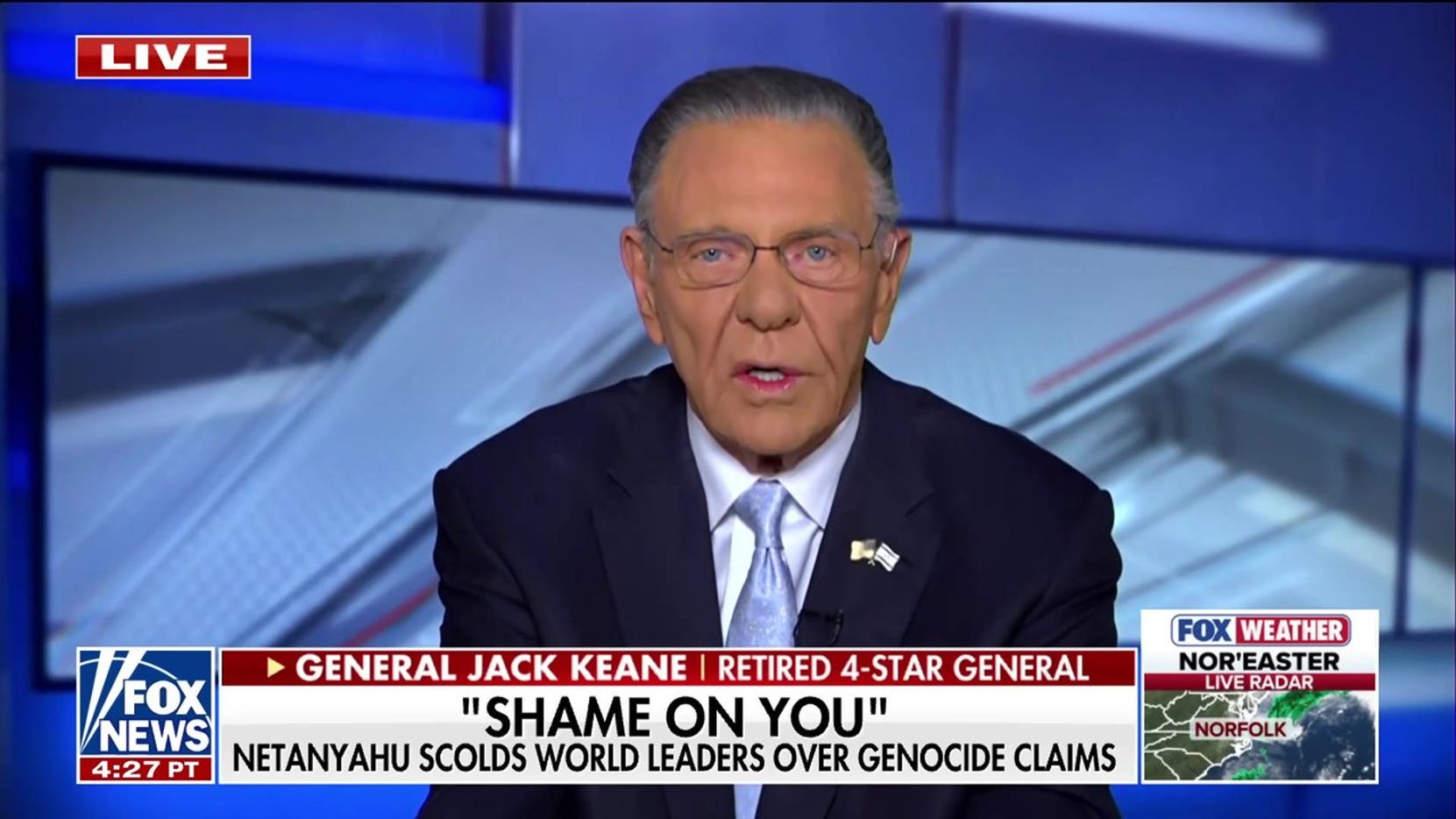 Jack Keane defends Israel's military campaign, praises Netanyahu's UN speech
