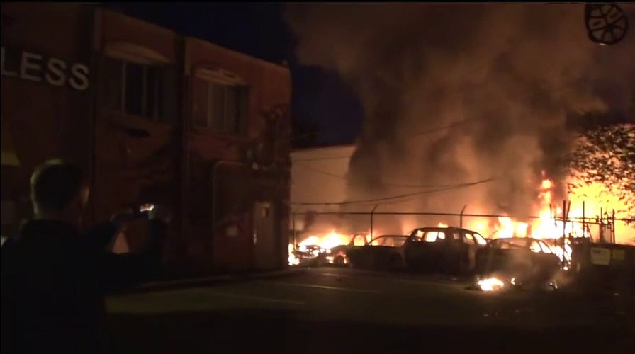 Cars burn amid fresh riots in Minneapolis