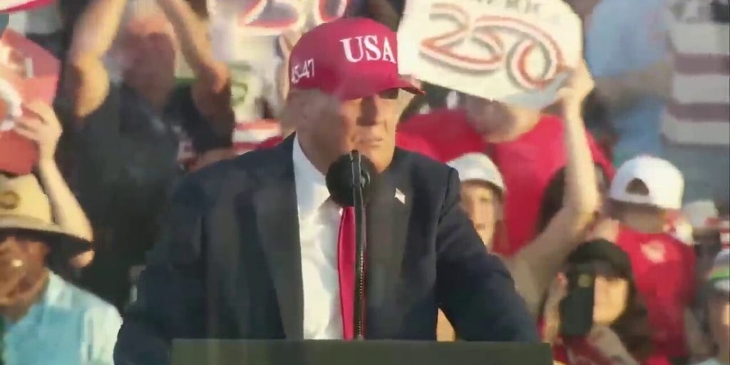 Trump launches the nation's birthday celebration at the Salute to America event in Iowa