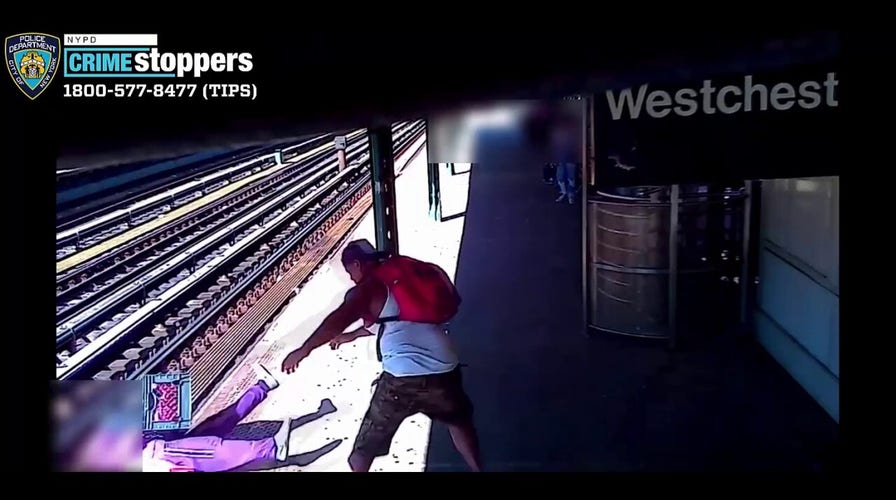 NYC suspect seen throwing woman onto subway tracks in broad-daylight caught-on-camera attack