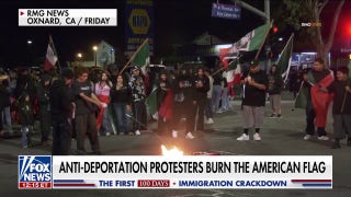Anti-Trump protesters shut down LA freeway, burn the American flag - Fox News