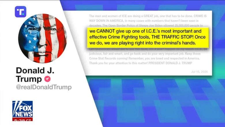 Trump reverses ICE traffic stop suspension as agent defends law enforcement tools