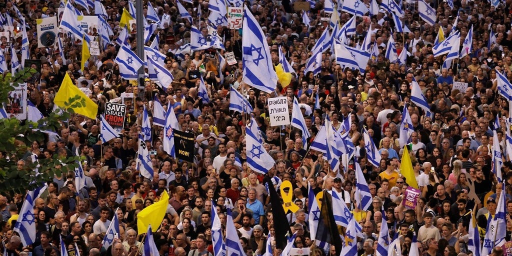 Thousands of Israeli protesters call for cease-fire deal after murder of six hostages