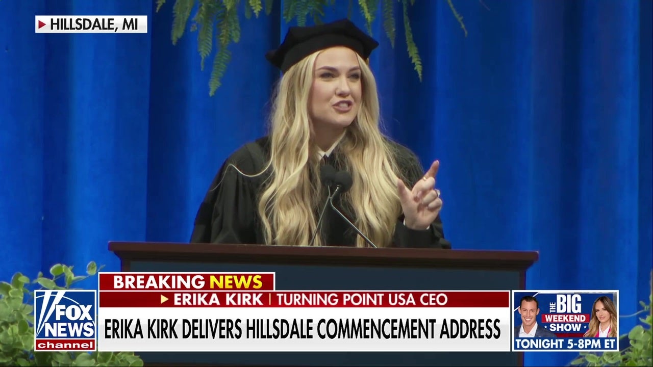 Erika Kirk delivers commencement address at Hillsdale College
