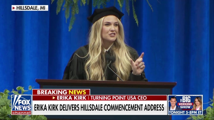 Erika Kirk delivers commencement address at Hillsdale College
