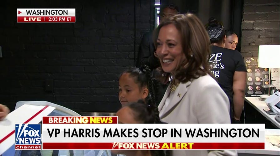 Kamala Harris avoids reporter questions in ice cream shop