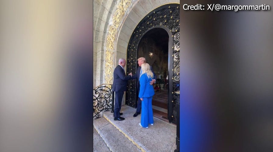 Former President Trump greets Israeli PM Netanyahu at Mar-a-Lago