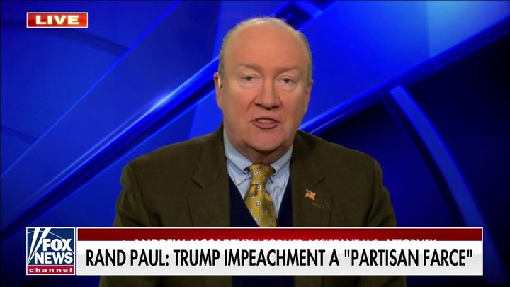 Andy McCarthy assesses Democrats' Trump impeachment trial case