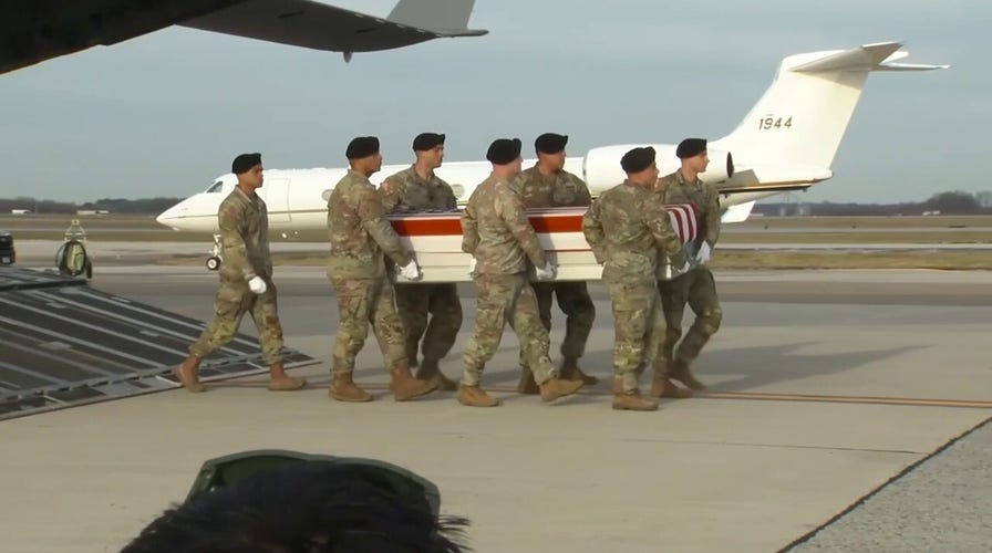 Dignified transfer of 6 fallen US troops occurs at Dover Air Force Base