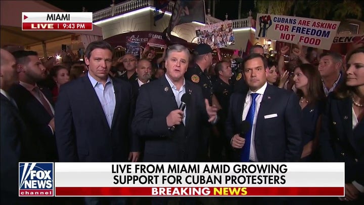 Protesters gather in Miami to rally in support for freeing Cuban people