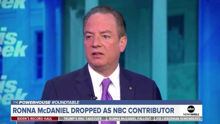 Former RNC chair Reince Priebus criticizes NBC for 'huge failure' on Ronna McDaniel debacle
