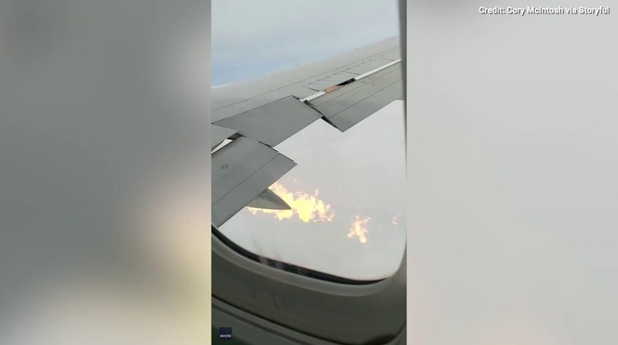Delta Air Lines flight makes emergency landing after flames shoot from wing