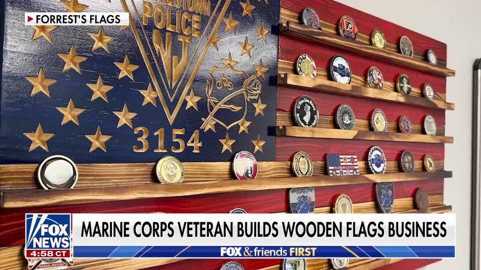 Marine Corps veteran builds wooden flags business