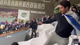 Pro-Palestinian activists storm basketball court during Israeli team’s game against France - Fox News
