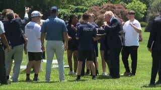 Trump breaks into signature dance move with students on South Lawn