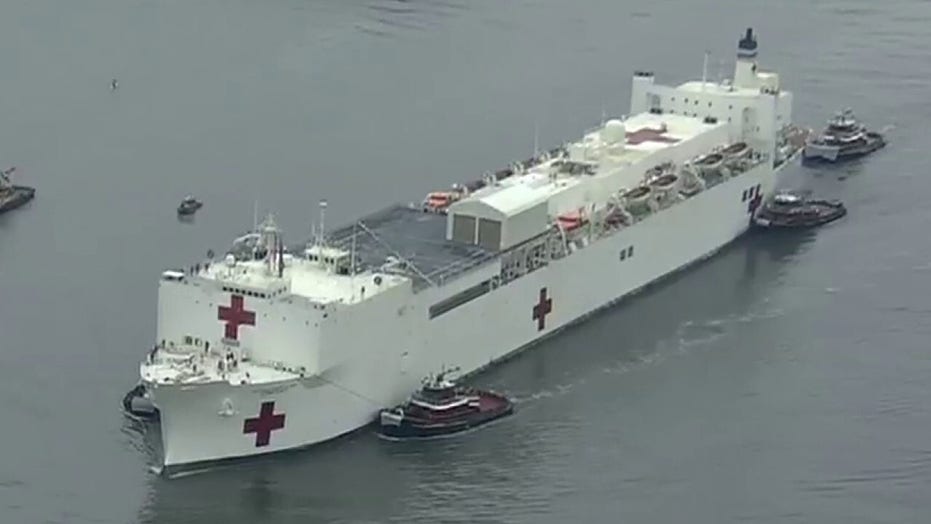 USNS Comfort leaving NYC after treating 182 patients during COVID-19 pandemic