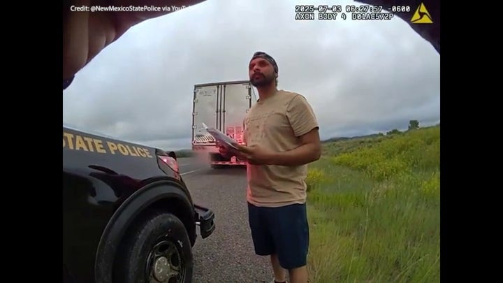 Bodycam video shows illegal immigrant truck driver Harjinder Singh traffic stop with New Mexico trooper