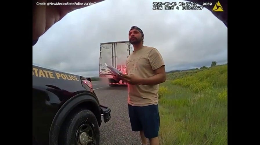 Bodycam video shows illegal immigrant truck driver Harjinder Singh traffic stop with New Mexico trooper