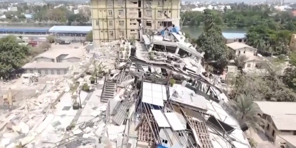 Drone video captures devastating Burma earthquake aftermath
