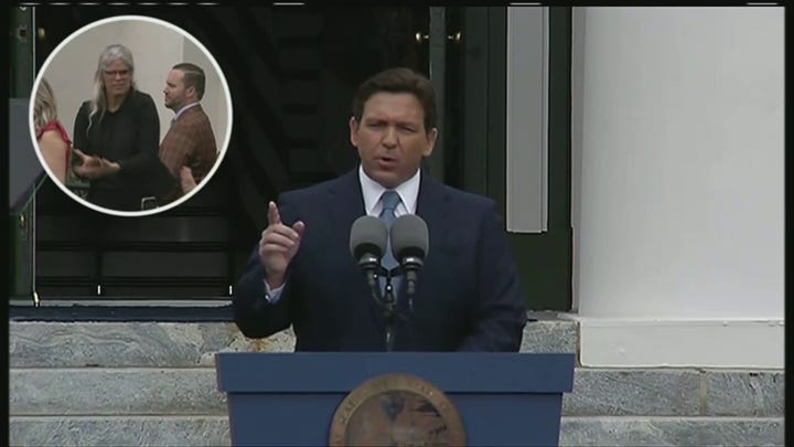 Republican Florida Gov. Ron DeSantis speaks at 2023 inauguration.