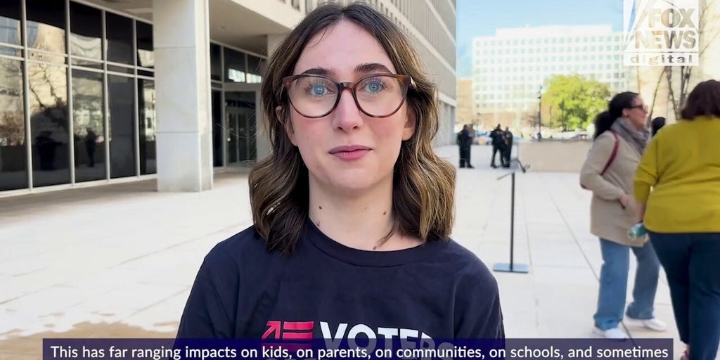DOGE protestors hold moment of appreciation outside key department rumored to be cut