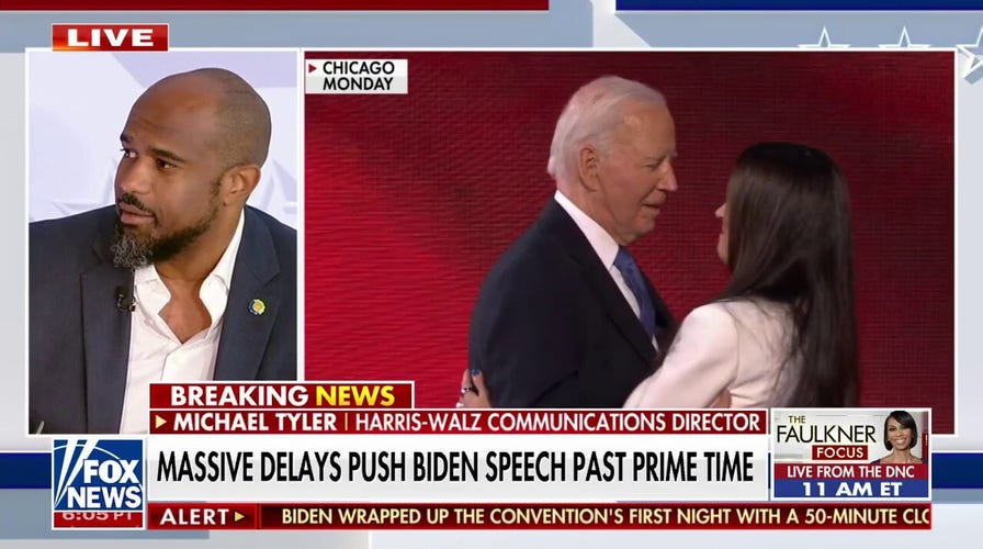 Harris-Walz campaign blames 'applause' for Biden's DNC speech delay