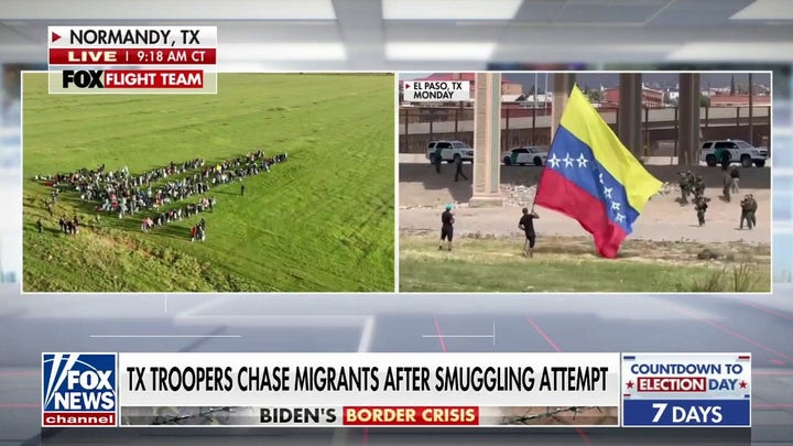 Illegal Migrants Wave Venezuelan Flag After Crossing US Southern Border ...