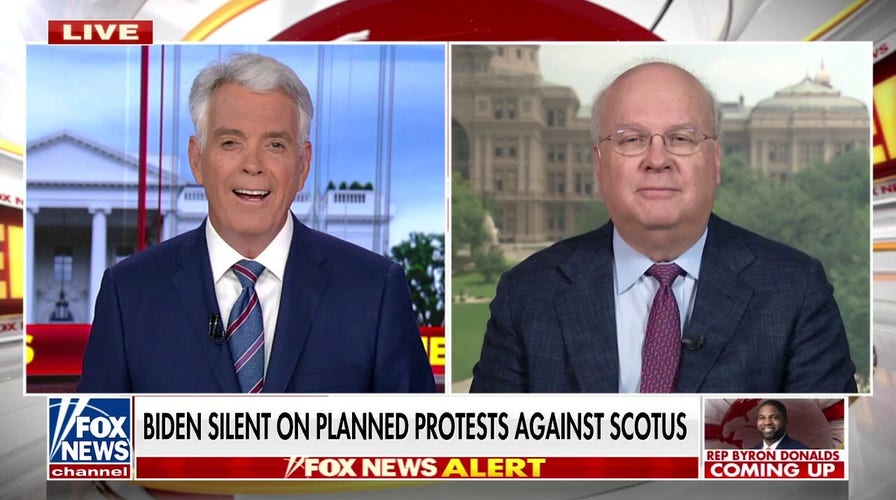 Karl Rove: Biden’s silence on SCOTUS leak and planned protests at justice’s homes speaks volumes