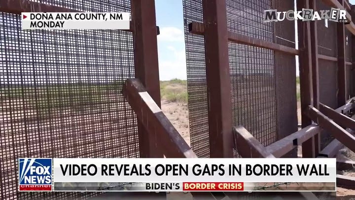 Bidens border crisis: Shocking video of giant gaps in wall between U.S.-Mexico reveals easy access for migrants