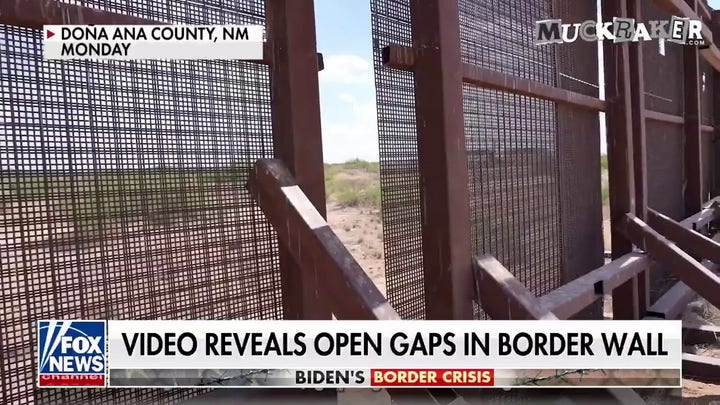 Biden's border crisis: Shocking video of giant gaps in wall between US-Mexico reveals easy access for migrants