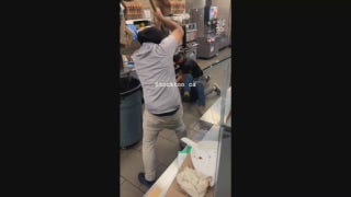 7-Eleven workers beat would-be robber with stick until he breaks into tears - Fox News