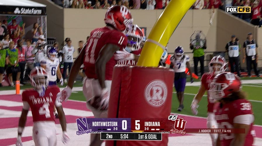 Josh Hoover finds Nick Marsh for 8-yard TD, extending Indiana's lead over Northwestern