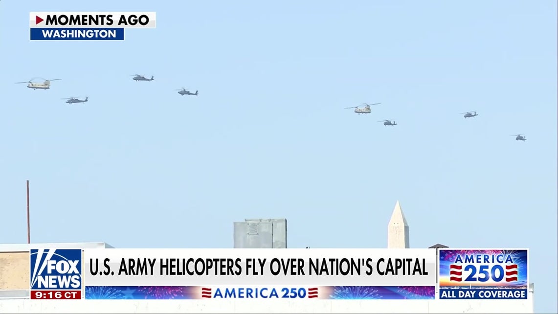 US Army helicopters FLY OVER nation's capitol