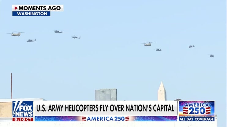 US Army helicopters FLY OVER nation's capitol
