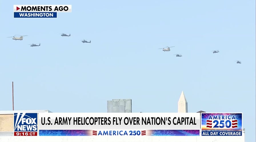 US Army helicopters FLY OVER nation's capitol