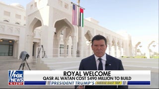 Qasr Al Watan decorated in US and Emirati flags for Trump’s visit