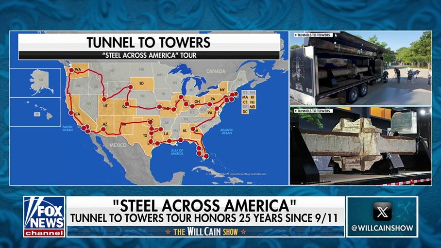 Tunnel to Towers tour honors 9/11 heroes with World Trade Center steel beam