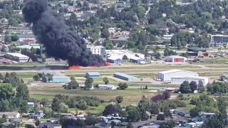 Video shows the aftermath of a fiery plane crash in Kalispell, Montana